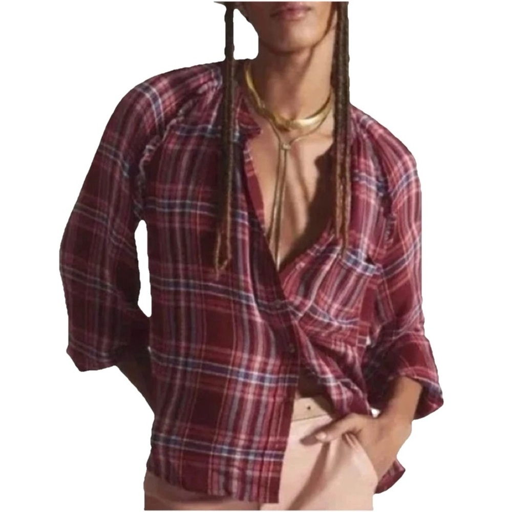 Anthropologie Pilcro Breezy Plaid Button Down Size XXS